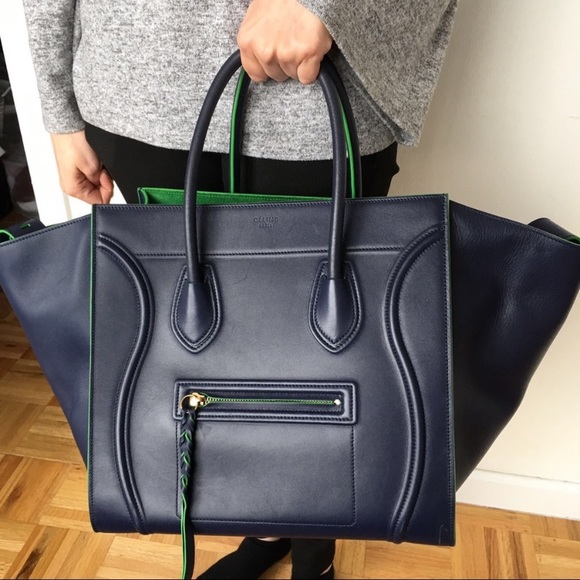 Celine Handbags - Celine Phantom Navy Smooth Luggage